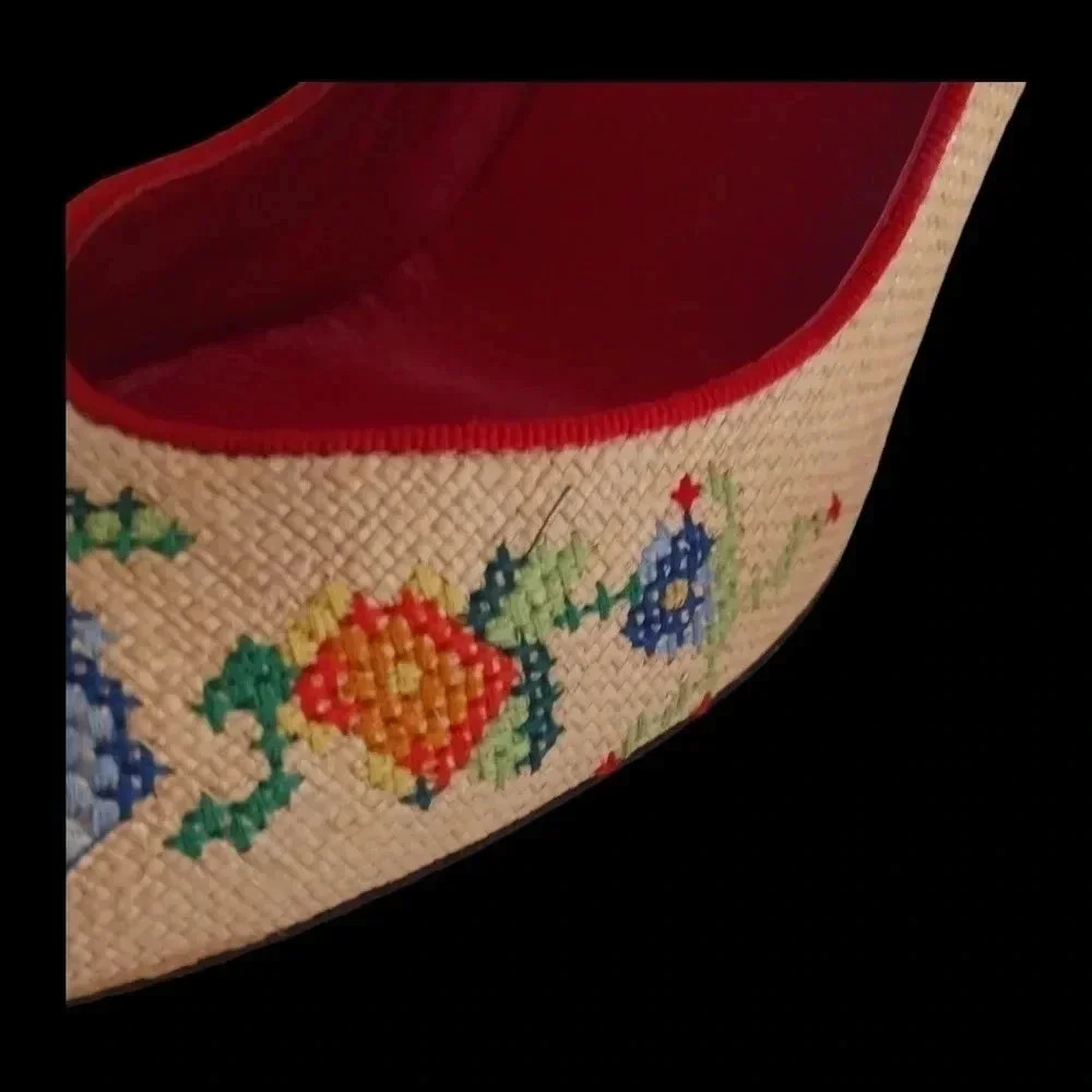 Jill stuart wicker embroidered high heel 9B - Picture 12 of 15